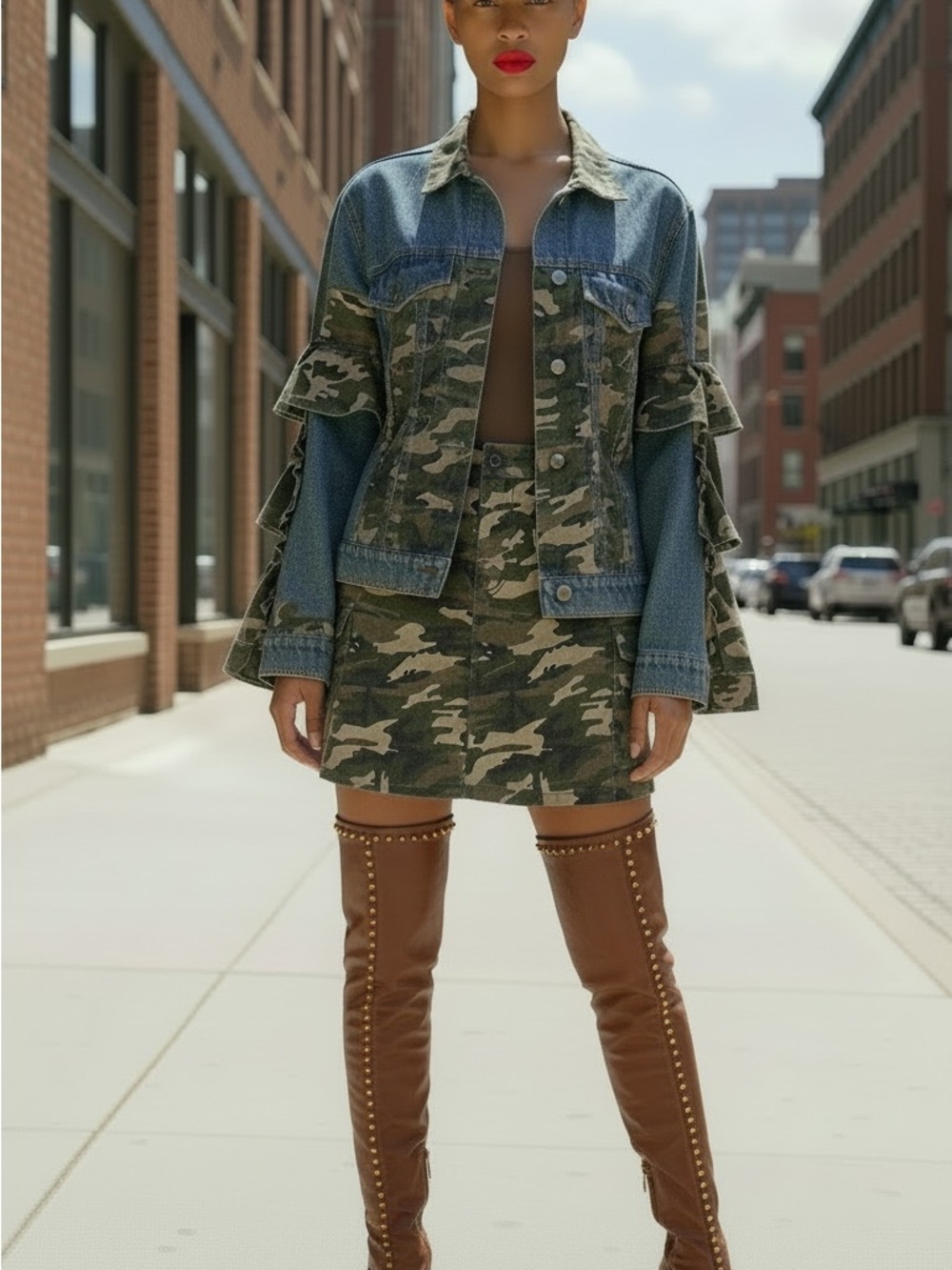 Camouflage mini skirt
